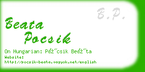 beata pocsik business card